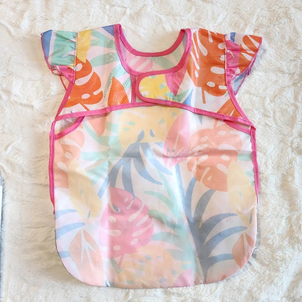 Tiny Twinkle Mess-Proof Apron Bib Tropical Print, New
